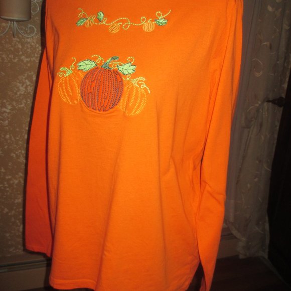 Pumpkin Embellished T-Shirt/W/XXL - Picture 2 of 4